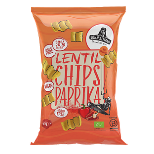 John Altman Lentil Chips Paprika Bio 75GR John Altman Lentil Chips Paprika Bio 75GR