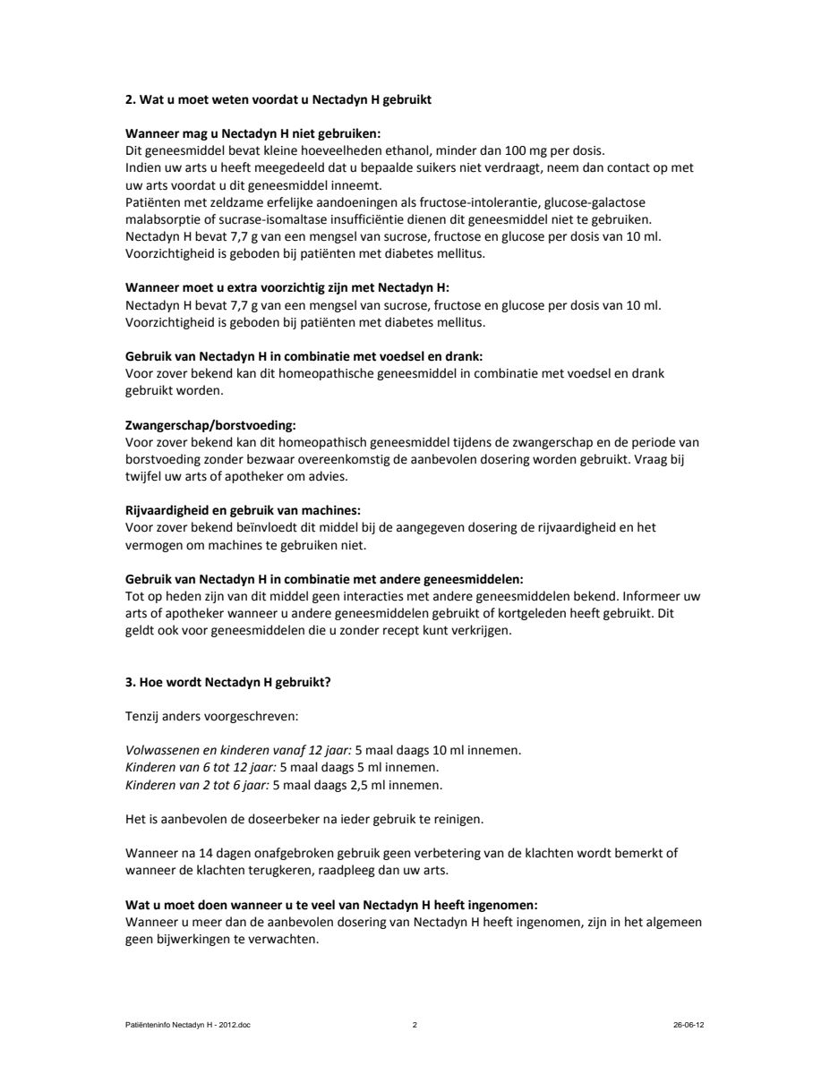 Nectadyn H afbeelding van document #2, leaflet