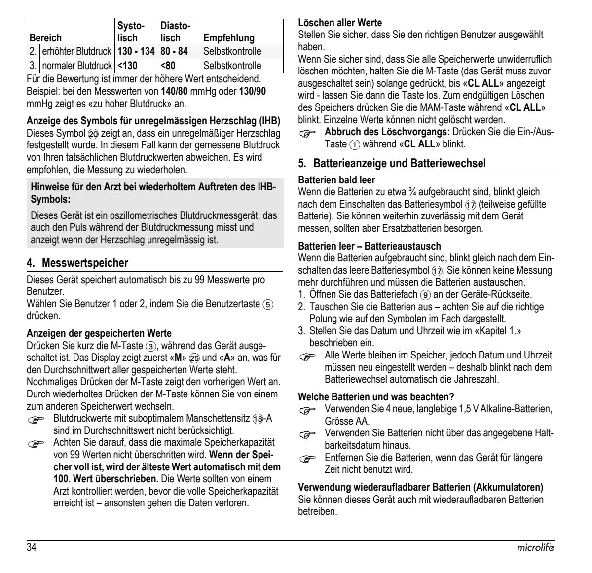 Microlife BP Bloeddrukmeter B3 Comfort PC afbeelding van document #36, instructions