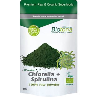 Biotona Chlorella + Spirulina Powder Raw 200GR