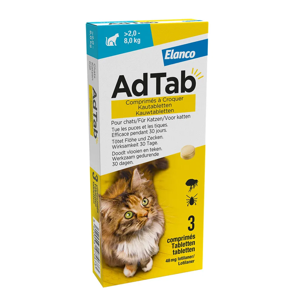 Advantage AdTab Anti Vlo & Teek Katten Kauwtabletten afbeelding
