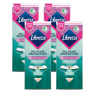 Libresse All Fluid Protection Extra Long Inlegkruisjes Multiverpakking 4x20ST