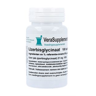 VeraSupplements Ijzerbisglycinaat Tabletten 100TB VeraSupplements Ijzerbisglycinaat Tabletten 100TB