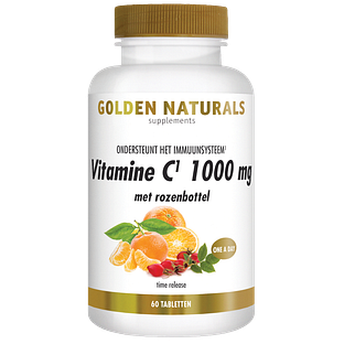 Golden Naturals Vitamine C 1000mg met rozenbottel Tabletten 60VTB