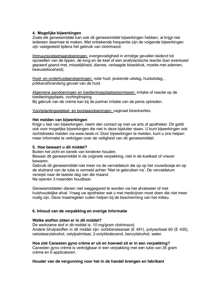 Gyno Crème - 6 daagse behandeling afbeelding van document #5, leaflet