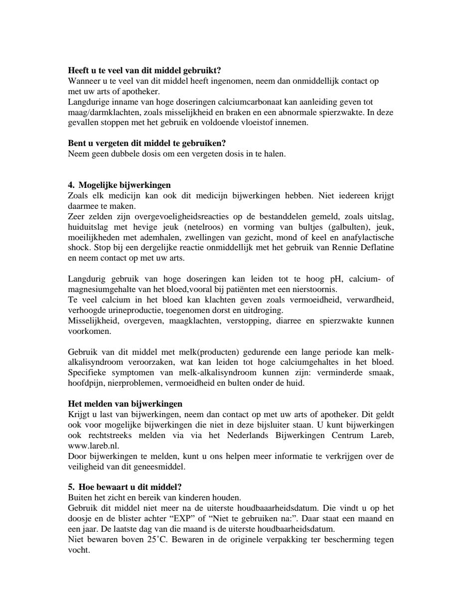 Deflatine kauwtabletten bij opgeblazen gevoel of winderigheid afbeelding van document #4, leaflet