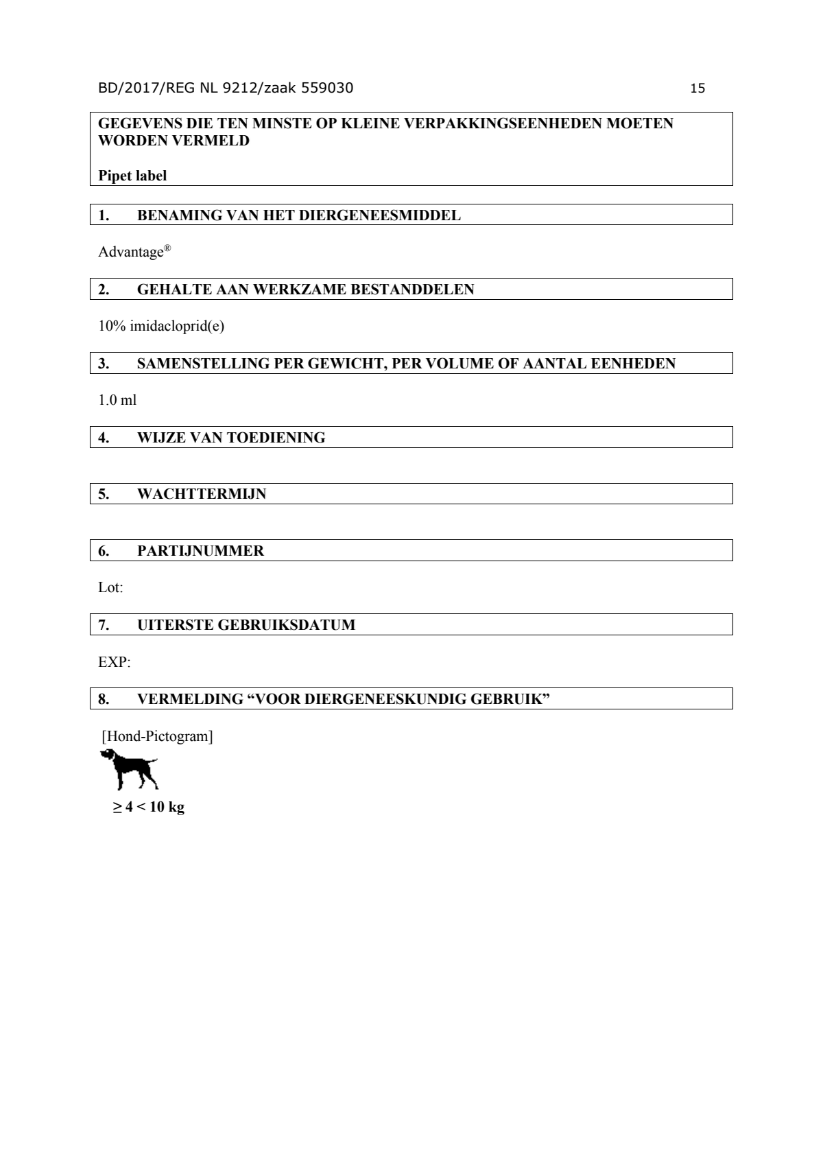 Hond 100 afbeelding van document #15, instructions