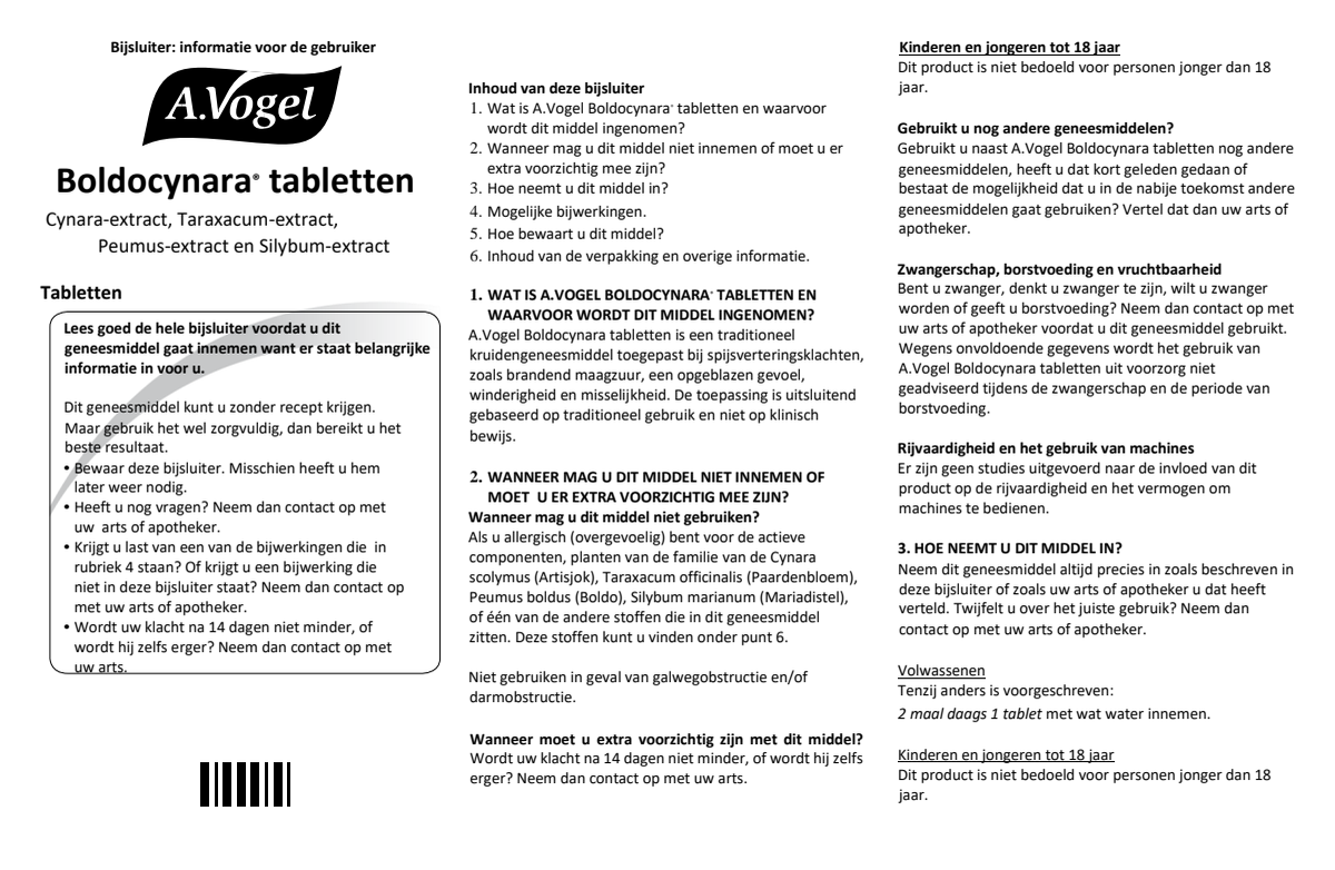 Boldocynara afbeelding van document #1, leaflet