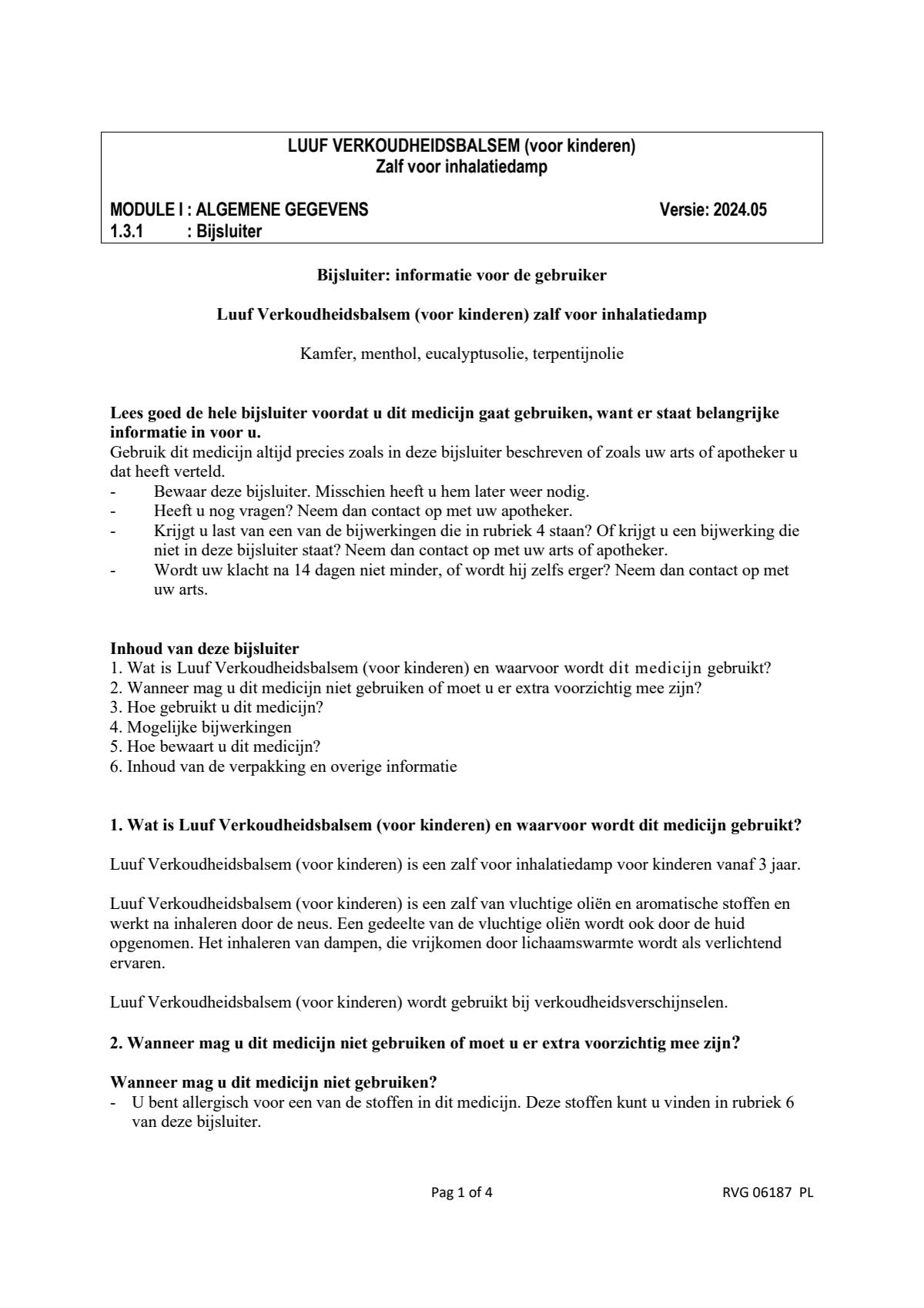 Verkoudheids Balsem Kind Blauw afbeelding van document #1, leaflet