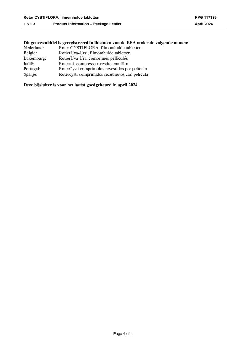 Cystiflora Tabletten afbeelding van document #4, leaflet