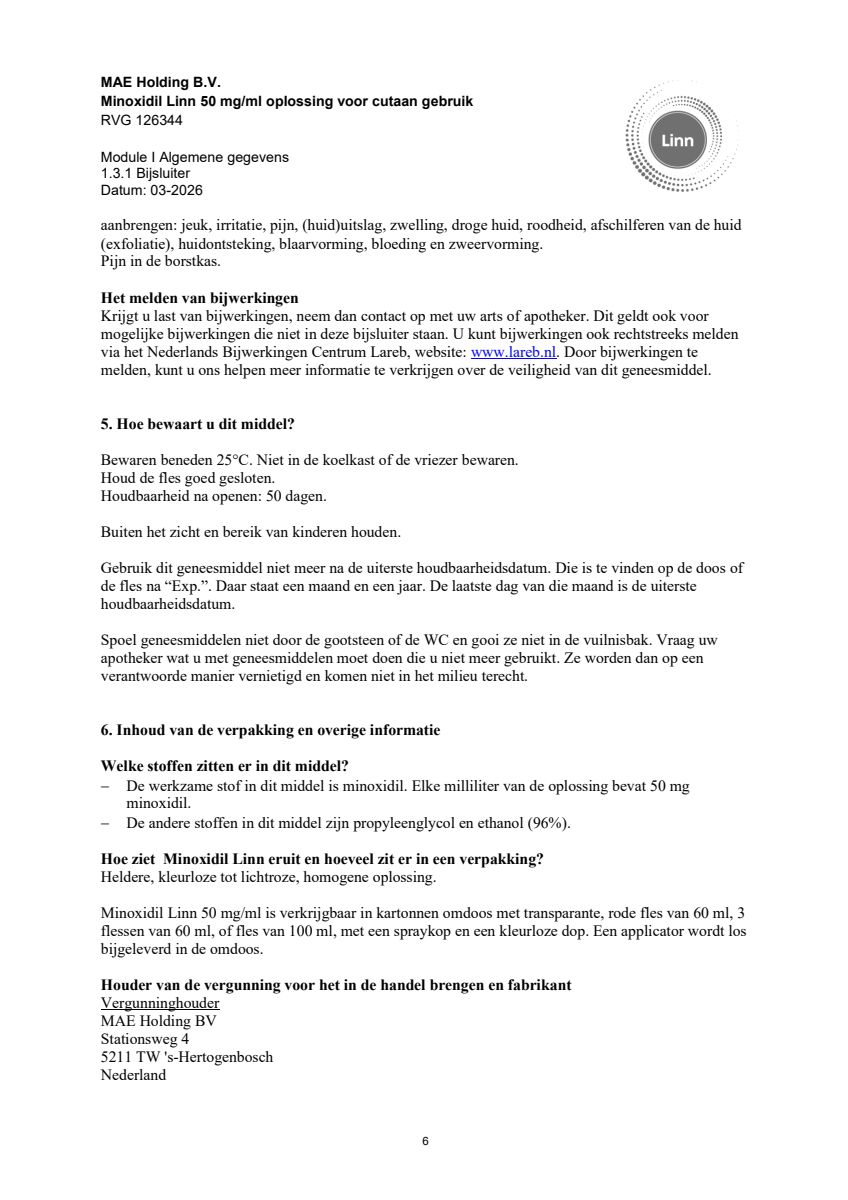 Minoxidil Linn 50 mg/ml oplossing afbeelding van document #6, leaflet