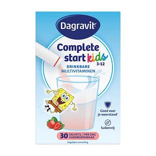 Dagravit Kids Complete Start Drinkbare Multivitaminen Aardbeien Sachets 30ST