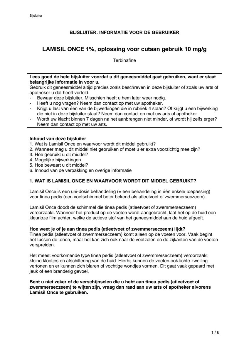 Once 1% Voetschimmelbehandeling afbeelding van document #1, leaflet