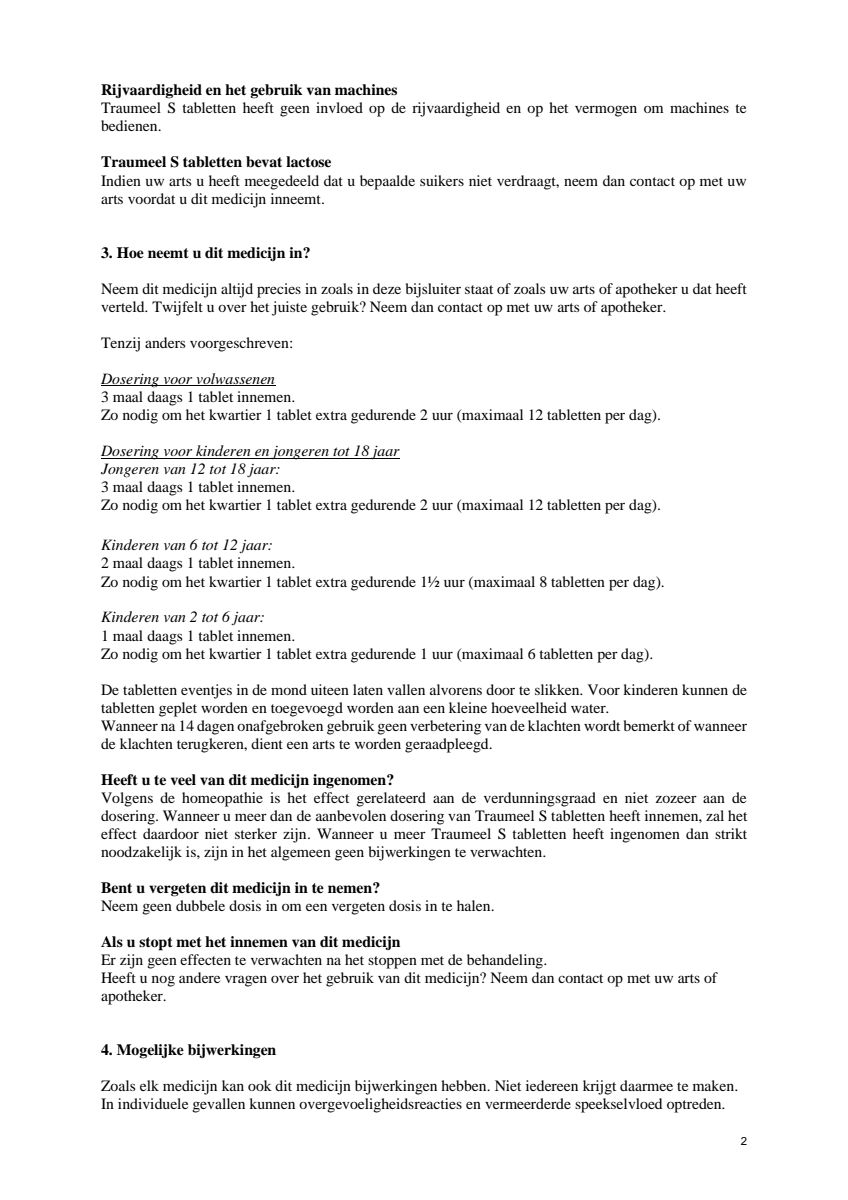 Traumeel S afbeelding van document #2, leaflet
