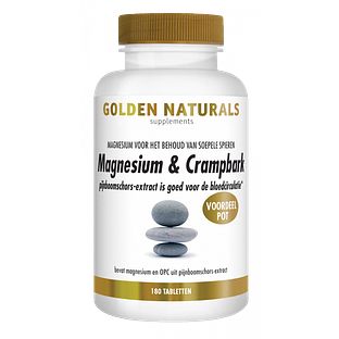 Golden Naturals Magnesium & Crampbark Tabletten 180TB
