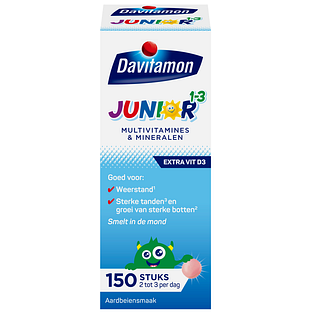 Davitamon Junior 1-3 Aardbei Smelttabletten 150TB