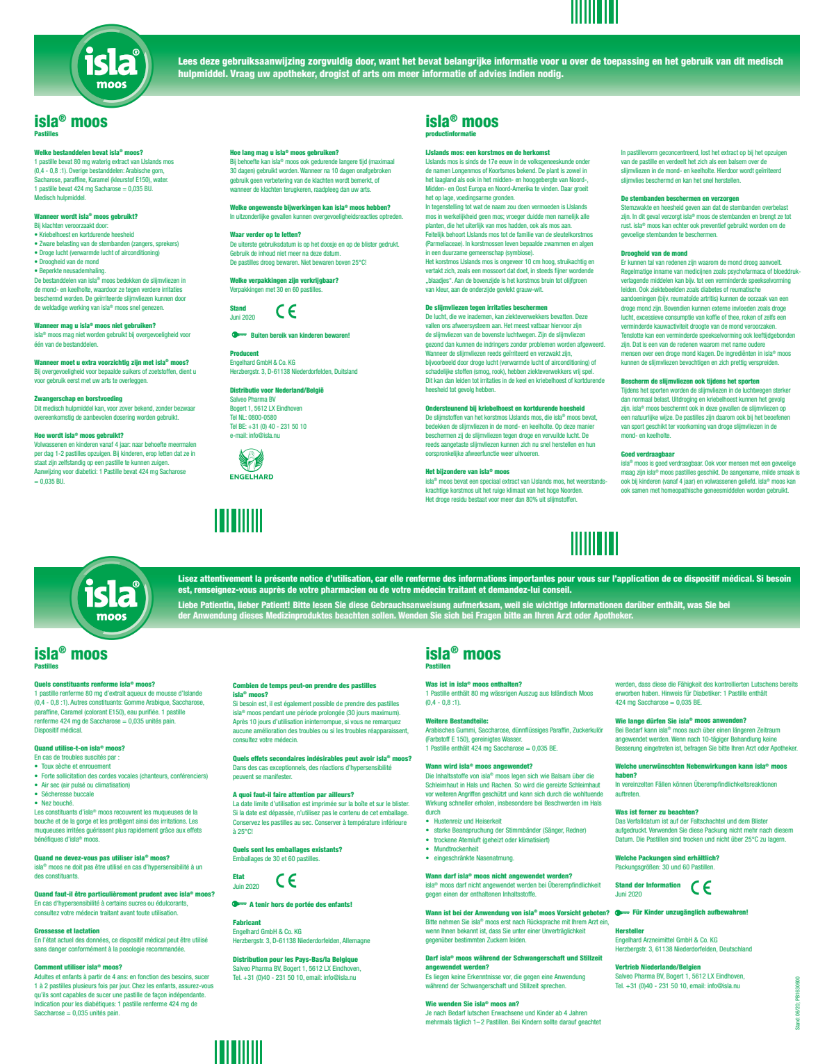 Moos Keelpastilles - bij kriebelhoest en kortdurende heesheid Duoverpakking afbeelding van document #1, instructions