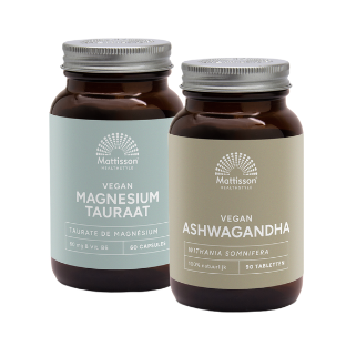 Mattisson HealthStyle Vegan Magnesium Tauraat en Ashwagandha Combi Set 2 Stuks