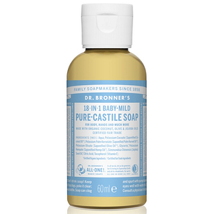 Dr. Bronner Dr Bronner Pure Castile Zeep Baby Mild 60ML Dr. Bronner Dr Bronner Pure Castile Zeep Baby Mild 60ML