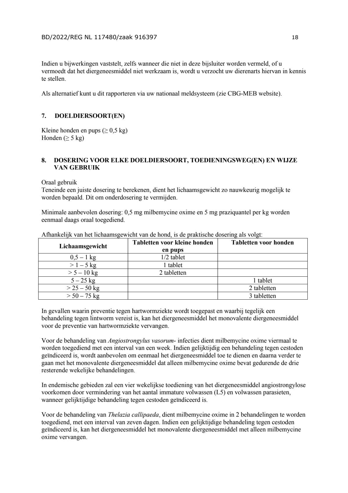 Milquestra Ontwormingsmiddel Honden vanaf 5KG afbeelding van document #18, leaflet