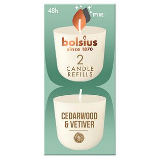 Bolsius Cederwood & Vetiver Candle Refills 2ST