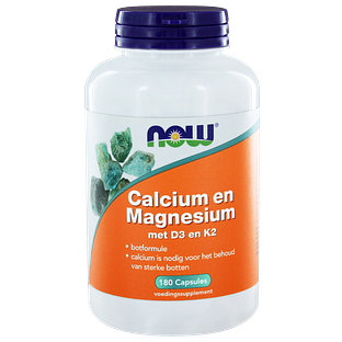 NOW Calcium en Magnesium met D3 en K2 Capsules 180CP NOW Calcium en Magnesium met D3 en K2 Capsules 180CP