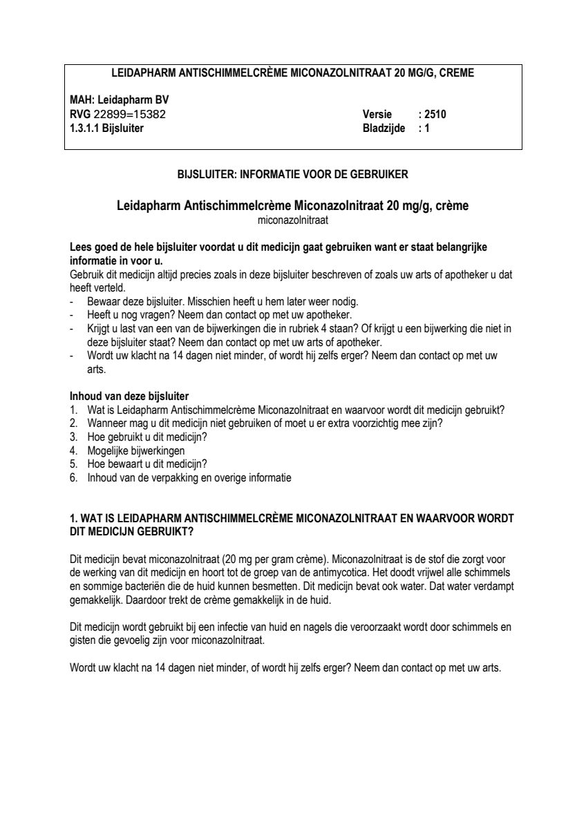 Miconazolnitraatcreme afbeelding van document #1, leaflet