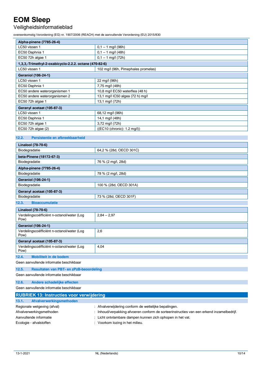 Essentiële Olie Sleep Well afbeelding van document #10, label