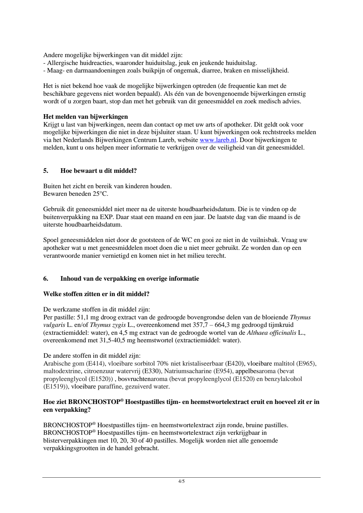 Hoestpastilles afbeelding van document #4, leaflet