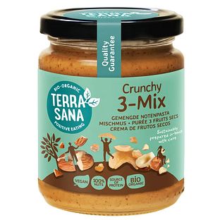 TerraSana Gemengde Notenpasta Crunchy 3-Mix 250GR TerraSana Gemengde Notenpasta Crunchy 3-Mix 250GR