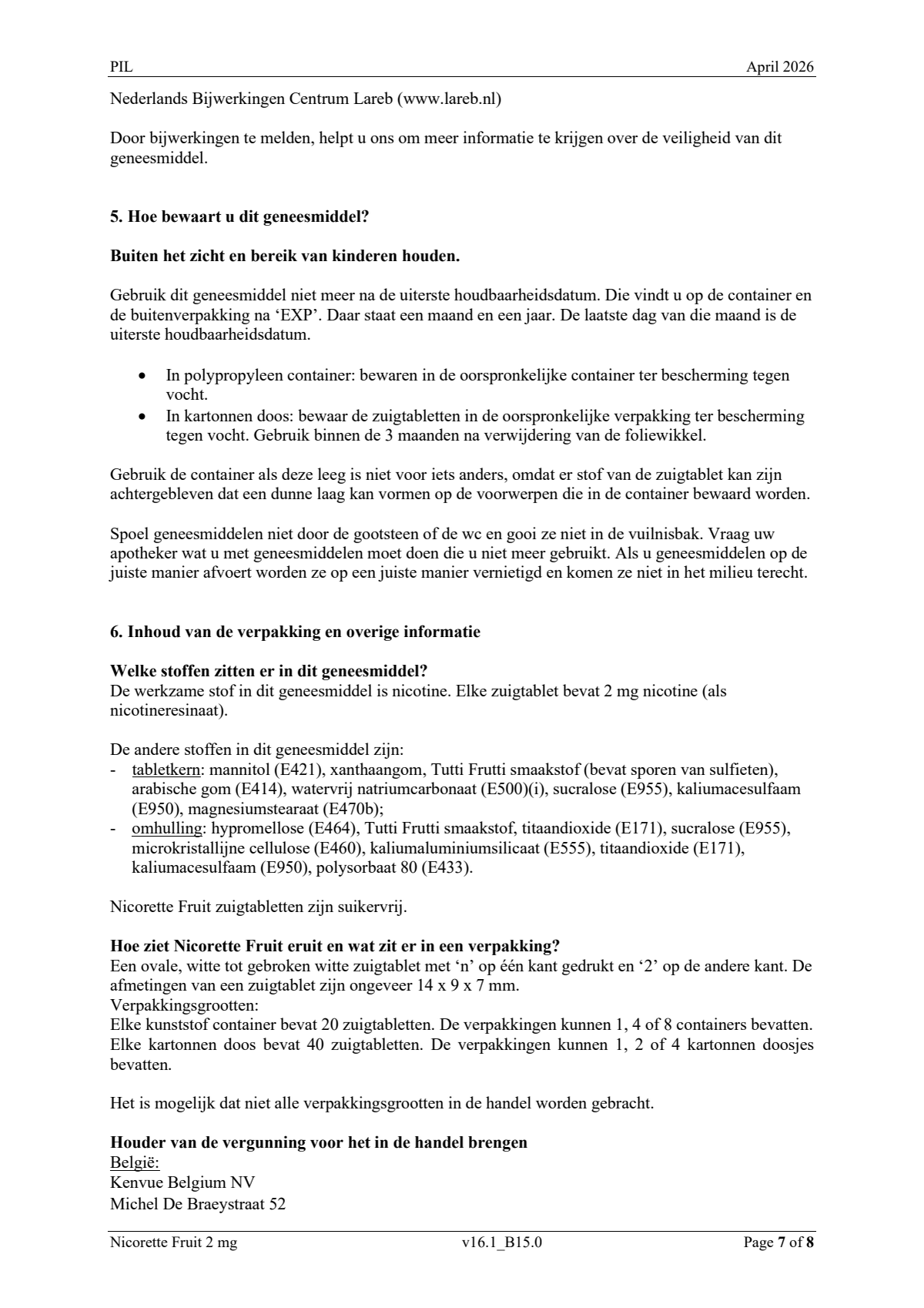 Fruit 2mg Zuigtabletten afbeelding van document #7, leaflet