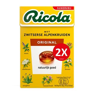 Ricola Keelpastilles Original Suikervrij Duoverpakking 100GR