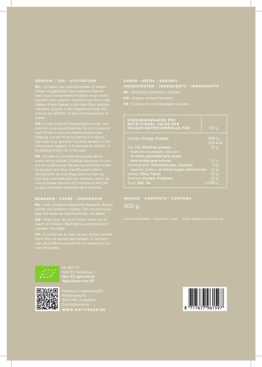 Biologische Lijnzaad Gebroken afbeelding van document #1, label