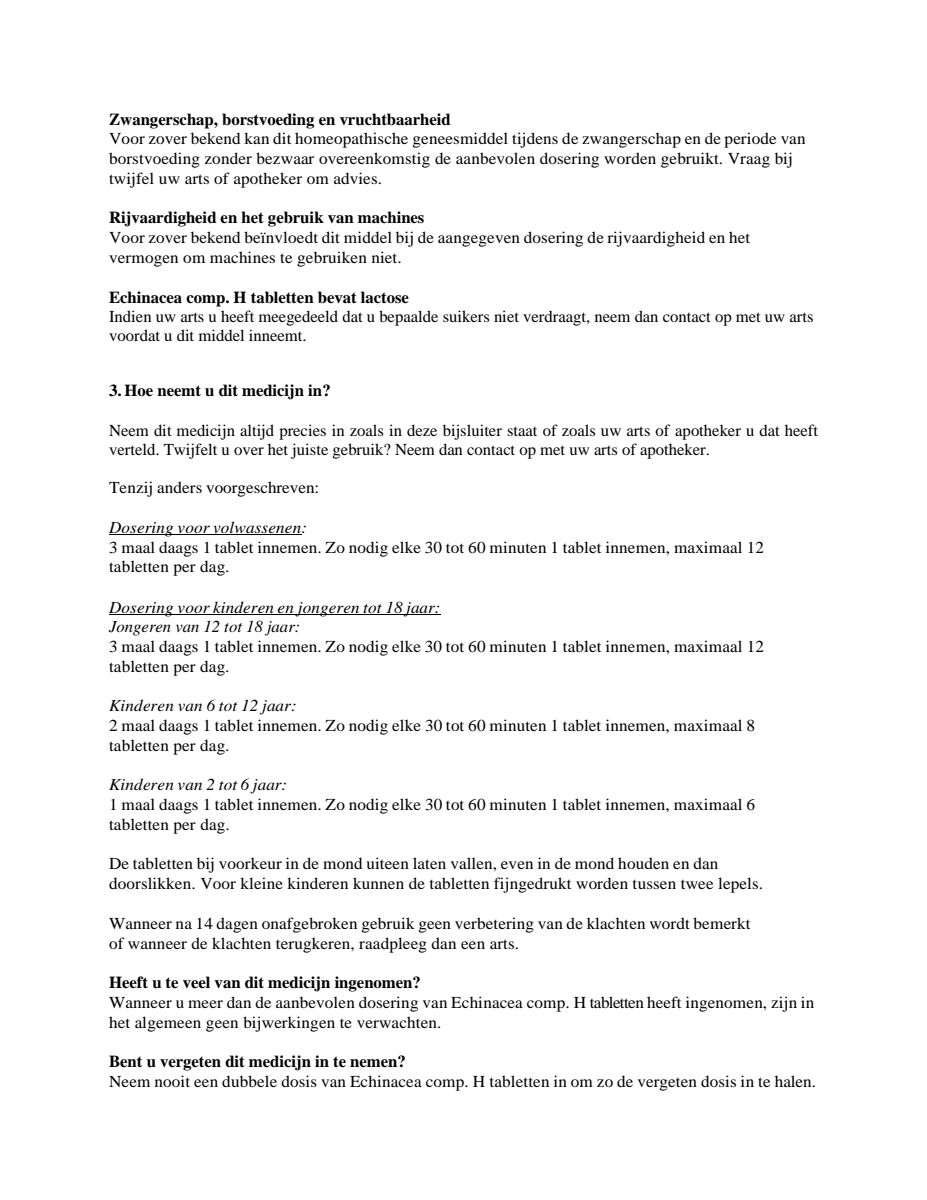 Echinacea Compositum H Tabletten afbeelding van document #2, leaflet