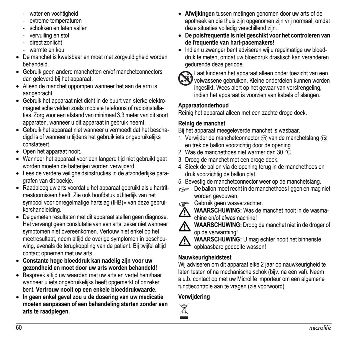 Microlife BP Bloeddrukmeter B3 Comfort PC afbeelding van document #62, instructions