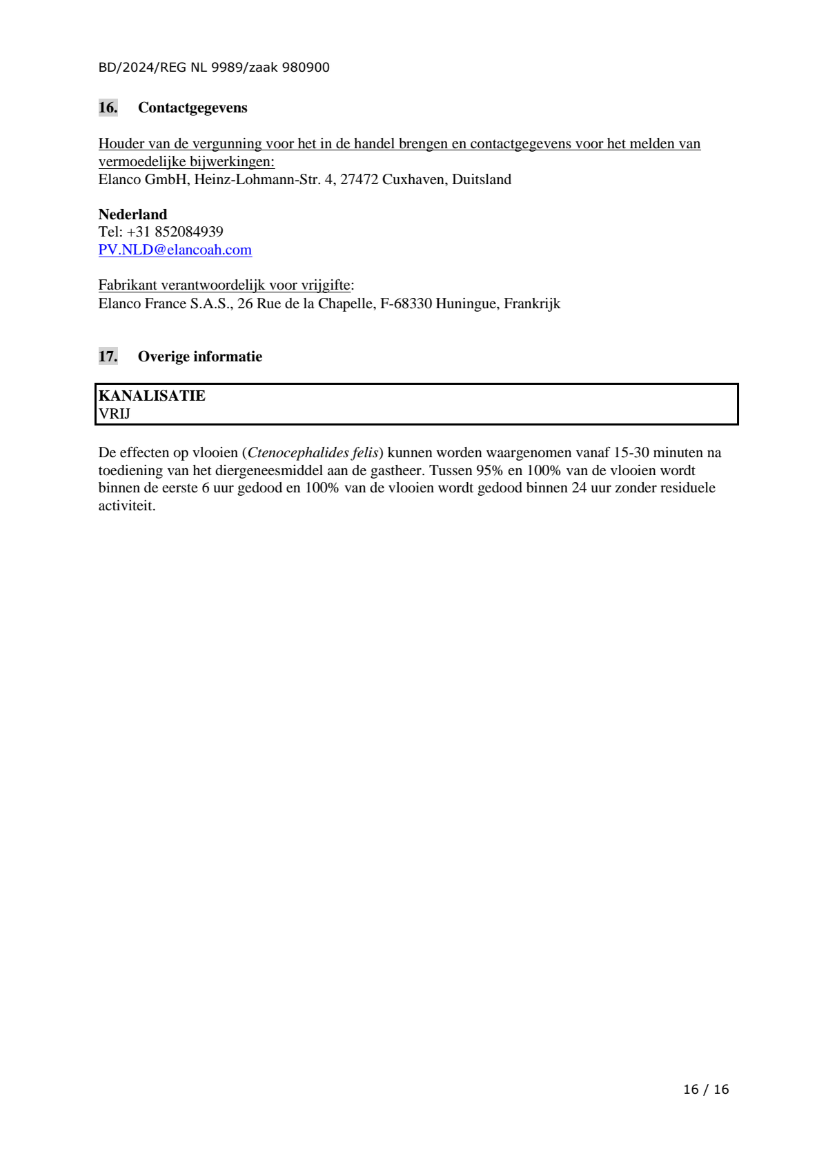 Vlo Kill Tabletten Grote Honden afbeelding van document #16, leaflet