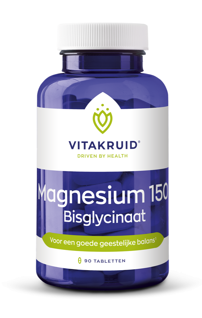 Vitakruid Magnesium 150 Bisglycinaat met 200mg L-Taurine Tabletten 90TB