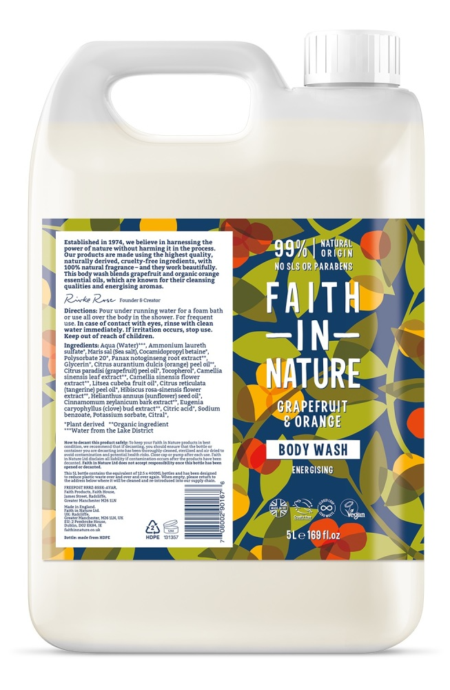 Faith in Nature Grapefruit & Orange Bodywash Navulverpakking