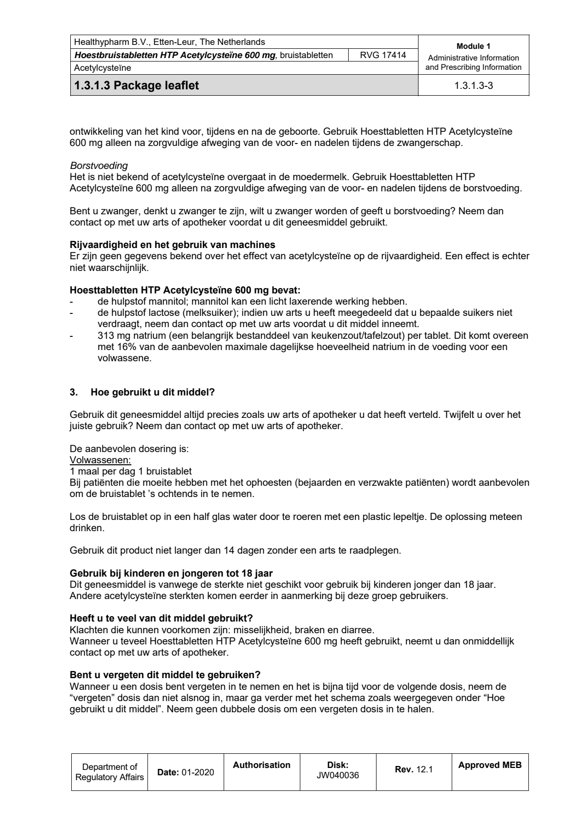 Acetylcysteïne 600mg Bruistabletten afbeelding van document #3, leaflet