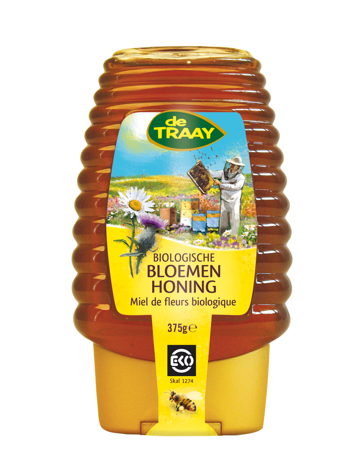 De Traay Bloemenhoning Biologisch Knijpfles afbeelding