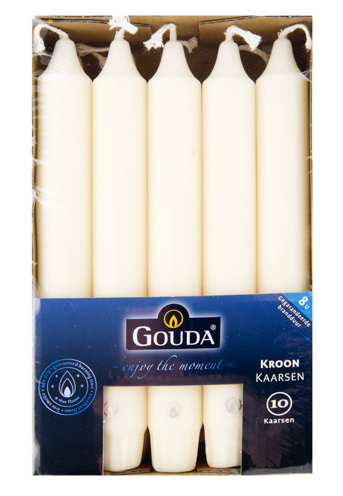 Gouda Kroonkaarsen Ivoor 200/24 afbeelding