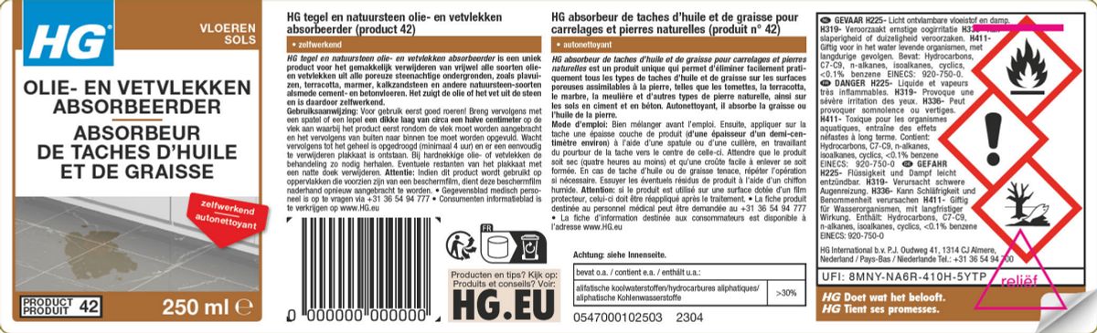 Vloeren Tegel & Natuursteen Olie - en Vetvlekken Absorbeerder afbeelding van document #1, label