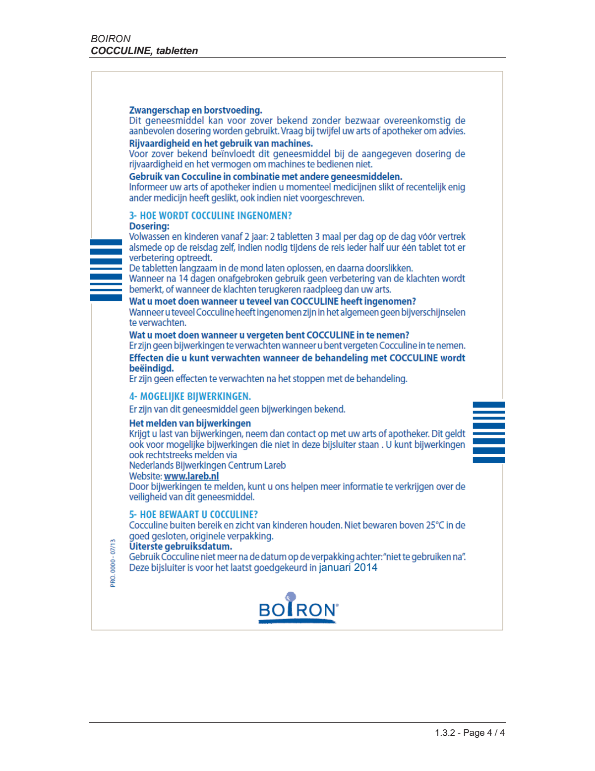 Cocculine Tabletten afbeelding van document #2, leaflet