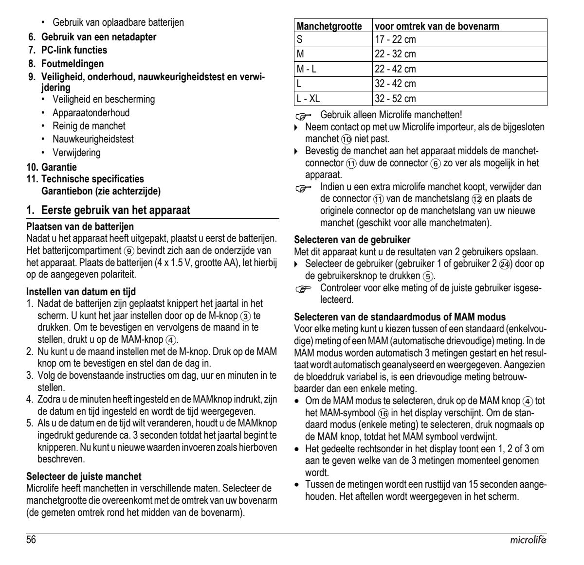 Microlife BP Bloeddrukmeter B3 Comfort PC afbeelding van document #58, instructions