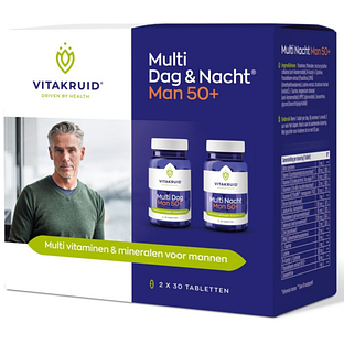 Vitakruid Multi Dag & Nacht Man 50+ 100% Vegan 2 x 30 60TB Vitakruid Multi Dag & Nacht Man 50+ 100% Vegan 2 x 30 60TB