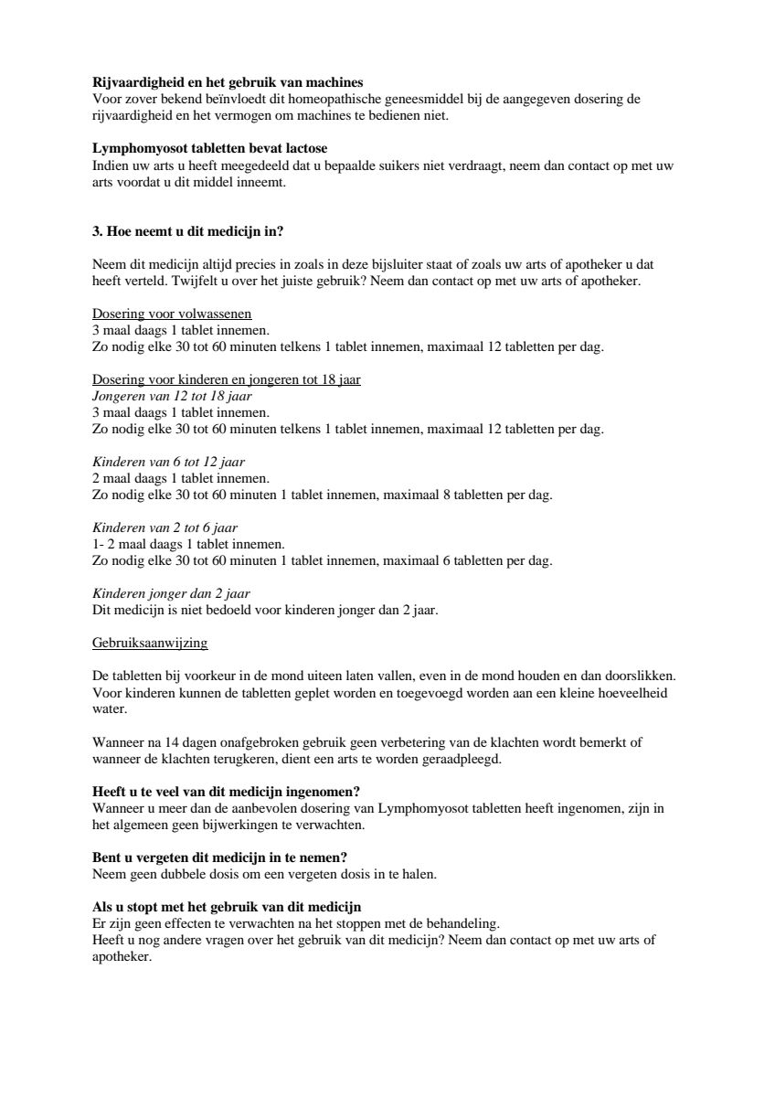 Lymphomyosot Tabletten afbeelding van document #2, leaflet
