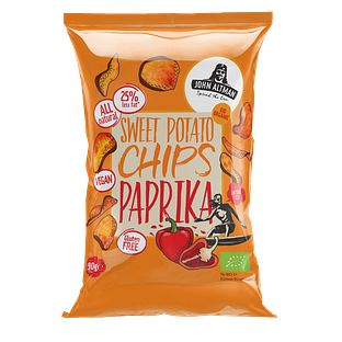 John Altman Sweet Potato Chips Paprika Bio 90GR John Altman Sweet Potato Chips Paprika Bio 90GR