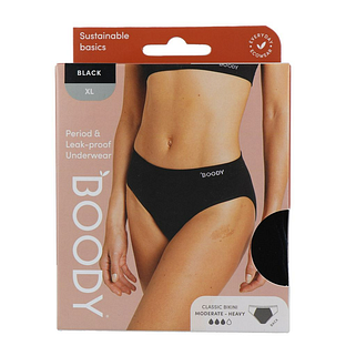 Boody Menstruatieondergoed Bikinislip Zwart Normaal/Hevig Maat XL 1ST