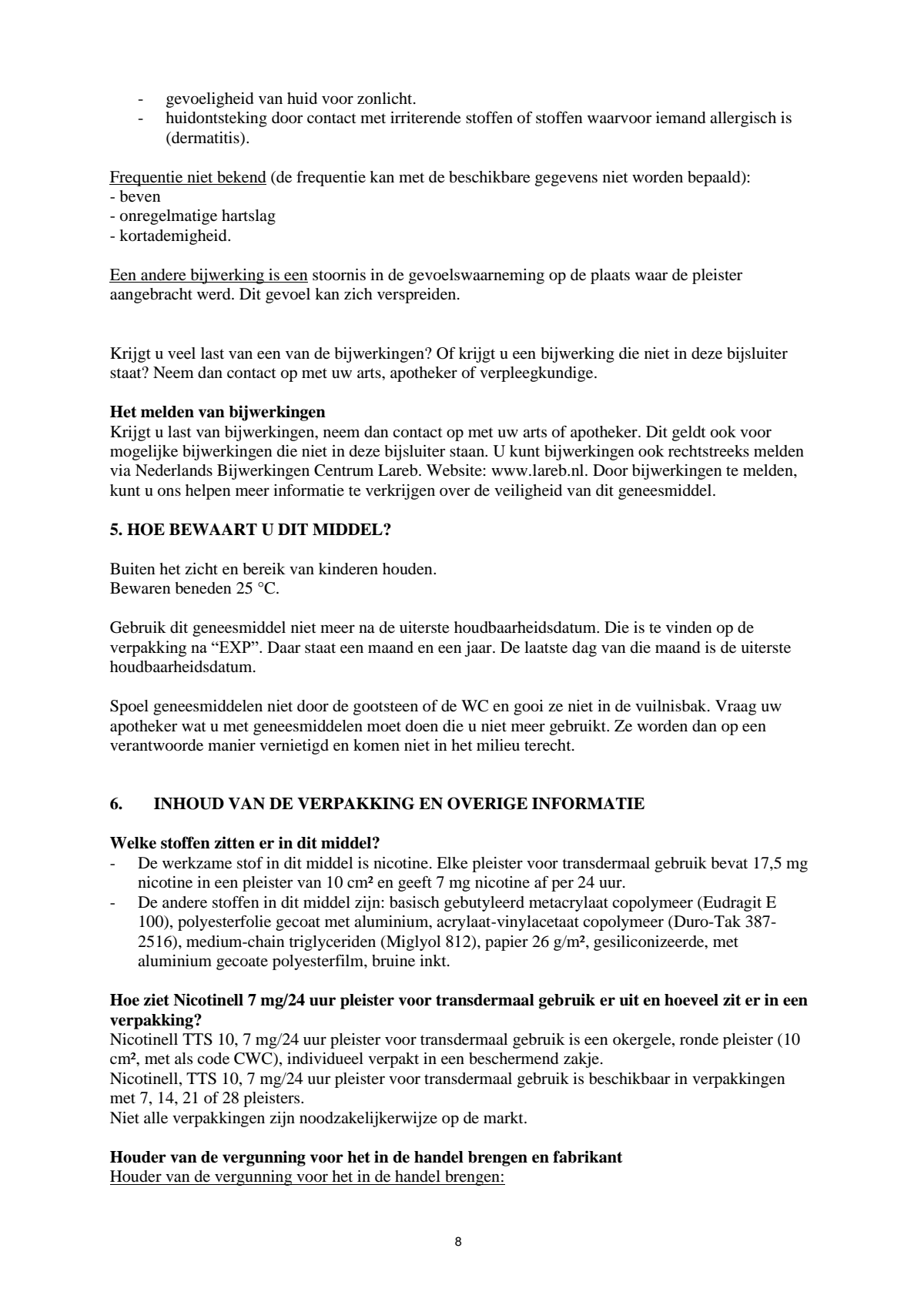 Pleisters 7 mg - voor stoppen met roken afbeelding van document #8, leaflet