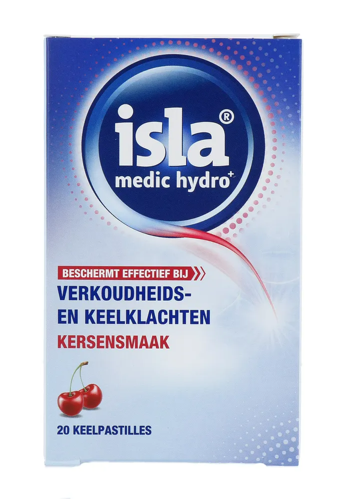 Isla Medic Hydro+ Kersen Keelpastilles - bij verkoudheids- en keelklachten afbeelding